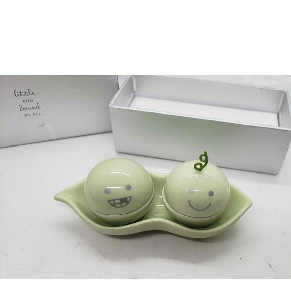 Hallmark Baby's 1st Tooth & Curl Set Ceramic Peas in a Pod Baby Keepsake NIB - Picture 1 of 9